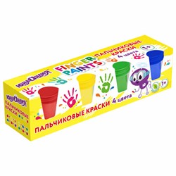 Краски пальчиковые для малышей от 1 года, классические цвета, 4 по 35 мл, ЮНЛАНДИЯ, 192568 - фото 13743819