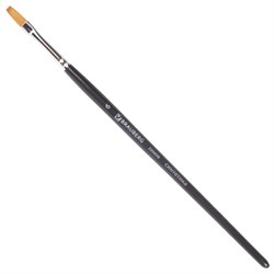 Кисть художественная профессиональная BRAUBERG ART CLASSIC, синтетика мягкая под колонок, плоская, № 6, короткая ручка, 200698 - фото 13743870