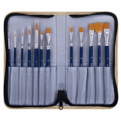 Кисти художественные набор 12 шт. в пенале, синтетика, BRAUBERG ART DEBUT, 201042 - фото 13743926