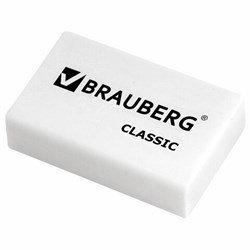 Ластик BRAUBERG "Classic", 26х17х7 мм, белый, прямоугольный, 221033 - фото 13744003