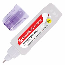 Ручка-корректор BRAUBERG, 10 мл, металлический наконечник, в упаковке с подвесом, 222059 - фото 13744018