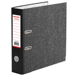 Папка-регистратор ОФИСМАГ, фактура стандарт, с мраморным покрытием, 75 мм, черный корешок, 222097 - фото 13744022