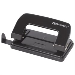 Дырокол металлический BRAUBERG "Classic", до 10 листов, черный, 222548 - фото 13744042