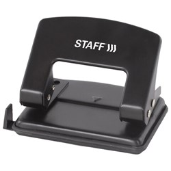 Дырокол STAFF "Manager", металлический средний, до 20 листов, черный, 224649 - фото 13744071