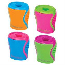 Точилка BRAUBERG "Mix", с контейнером, пластиковая, корпус ассорти, 228448 - фото 13744209