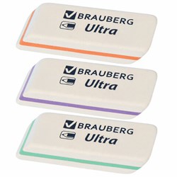 Ластик BRAUBERG "Ultra", 50х14х8 мм, белый, детали ассорти, натуральный каучук, 228704 - фото 13744226