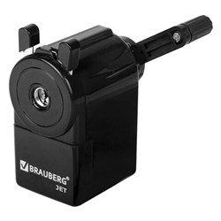 Точилка механическая BRAUBERG "JET", металлический механизм, корпус черный, 229566 - фото 13744266