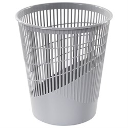 Корзина для бумаг, 11 л, сетчатая, серая, BRAUBERG, 230442 - фото 13744290