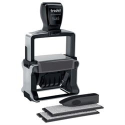 Датер самонаборный металлический, 4 строки+дата, оттиск 56х33 мм, сине-красный, TRODAT 5465BANK, кассы в комплекте, 62166 - фото 13744361