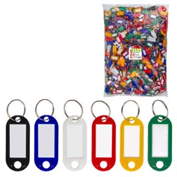 Бирки для ключей КОМПЛЕКТ 1000 ШТ., длина 50 мм, инфо-окно 30х15 мм, АССОРТИ, STAFF, 237494 - фото 13744484