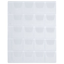 Листы-вкладыши для альбома "OPTIMA" на 20 монет d до 40 мм, КОМПЛЕКТ 10 шт., 200х250 мм, ПВХ, STAFF, 238083 - фото 13744543