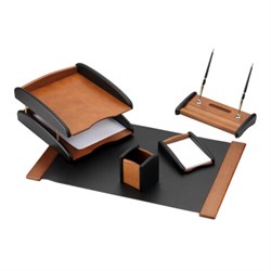 Набор настольный GALANT "Cayman" из дерева, 5 предметов, цвет "светлое дерево/чёрный", 238159 - фото 13744550