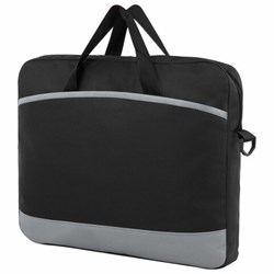 Сумка для документов STAFF MANAGER на молнии с карманом, полиэстер, черно-серый, 32х37х5 см, 270836 - фото 13744713