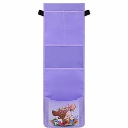 Кармашки-органайзер в шкафчик для детского сада ЮНЛАНДИЯ, с ПРОЗРАЧНЫМ КАРМАНОМ, увеличенный размер, 26х80 см, "Deer", 271070 - фото 13744724