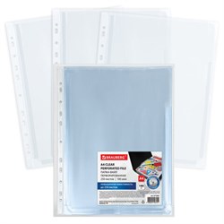 Папка-файл перфорированная 1 штука БОЛЬШОЙ ВМЕСТИМОСТИ до 250 л., A4, ПВХ, 180 мкм, BRAUBERG, 271830 - фото 13744804