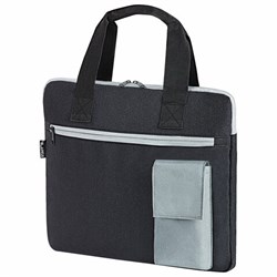 Сумка для документов STAFF DELEGATE на молнии, два кармана, полиэстер, черная/серая, 30х34х2 см, 272619 - фото 13744970