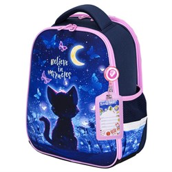 Ранец BRAUBERG FIT, 2 отделения, Night watcher, СВЕТЯЩИЙСЯ, 38х27х14 см, 273108 - фото 13745058