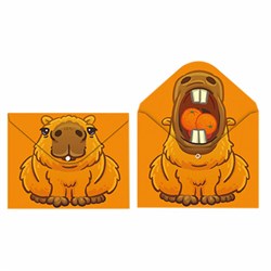 Папка-конверт с двухсторонней печатью и кнопкой "Капибара", А4, 180 мкм, CNT, 74964 - фото 13745140