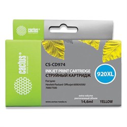 Картридж струйный CACTUS (CS-CD974) для HP Officejet 6000/6500/7000, желтый - фото 13745914