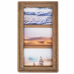 Рамка из мангового дерева BRAUBERG LOFT TRINITY, 3 фото 10х15 см, стекло, 20х35,5 см, 391282 - фото 13747022