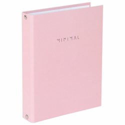 Тетрадь на кольцах А5 175х215 мм, 120 л., твердый картон, матовая ламинация, клетка, BRAUBERG "Minimal pink", 404998 - фото 13747114