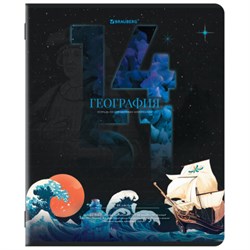 Тетрадь предметная ДАТЫ 48 л., TWIN-лак, ГЕОГРАФИЯ, клетка, подсказ, BRAUBERG, 405126 - фото 13747125