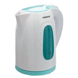 Чайник SONNEN KT-2016, 2 л, 2200 Вт, закрытый нагревательный элемент, пластик, белый/голубой, 453417 - фото 13747200