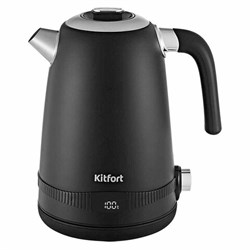 Чайник KITFORT КТ-6121-1, 1,7 л, 2200 Вт, закрытый нагревательный элемент, LED-дисплей, ТЕРМОРЕГУЛЯТОР, сталь, черный - фото 13747372