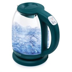 Чайник KITFORT КТ-640-4, 1,7 л, 2200 Вт, закрытый нагревательный элемент, ТЕРМОРЕГУЛЯТОР, стекло, изумрудный - фото 13747378