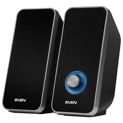 Колонки компьютерные SVEN 325, 2.0, 2х3 Вт, пластик, черные, SV-014643 - фото 13747880