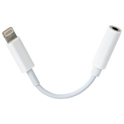 Переходник для наушников с iPhone LIGHTNING на AUX (MINI JACK 3.5 мм), SONNEN, 0,1 м, белый, 513565 - фото 13747909