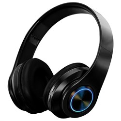 Наушники беспроводные большие светящиеся накладные, чёрные DASWERK (ДАСВЕРК) B-39, 513805 - фото 13747941