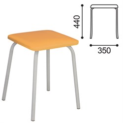 Табурет РС01-03, серебристый каркас, песочный кожзам, РС.01/03-523-05 - фото 13748065