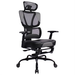 Кресло BRABIX PREMIUM "Venom GM-530", подножка, синхромеханизм, экокожа/сетка, черное/серое, 532951 - фото 13748402