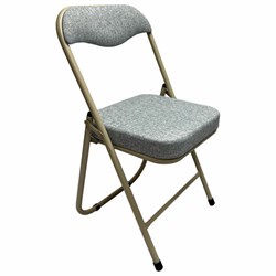 Стул складной для дома и офиса РС04К комфорт, бежевый перламутровый каркас, рогожка бежевая - фото 13748444