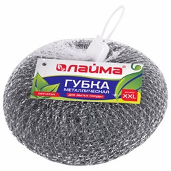 Губка (мочалка) металлическая, сетчатая, 100 г, БОЛЬШАЯ (XXL), для посуды, гриля, плиты, LAIMA, 603106 - фото 13748723