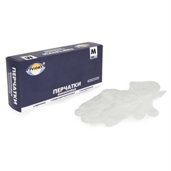 Перчатки виниловые, КОМПЛЕКТ 50 пар (100 штук), ПРОЧНЫЕ, прозрачные, размер М (средний), AVIORA, 402-638 - фото 13748745