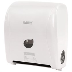 Диспенсер для полотенец в рулонах LAIMA PROFESSIONAL ECO (Система H1), механический, белый, ABS-пластик, 606550 - фото 13748931