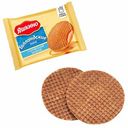 Вафли ЯШКИНО "Голландские" с карамельной начинкой, 290 г, КВ118 - фото 13749334