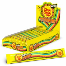 Мармелад жевательный CHUPA CHUPS (Чупа-Чупс) "Кислый страйпс" с фруктовым вкусом, 10,5 г - фото 13749524