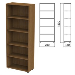 Шкаф (стеллаж) "Канц", 700х330х1830 мм, 4 полки, цвет орех пирамидальный, ШК31.9 - фото 13749710