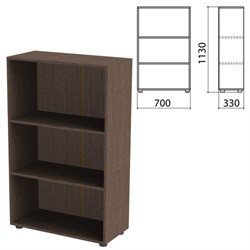 Шкаф (стеллаж) "Канц" 700х330х1130 мм, 2 полки, цвет венге, ШК39.16 - фото 13749854