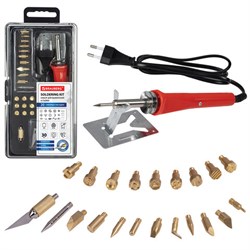 Набор для выжигания и пайки, 20 насадок + нож, в пластиковом кейсе, BRAUBERG, 664701 - фото 13750282