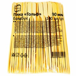 Пики для канапе бамбуковые ГОЛЬФ 9 см, 100 шт., КП, 133043 - фото 13750556