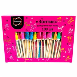 Пики для канапе бамбуковые "Зонтик", 10 см, 100 шт., КП, 140239 - фото 13750561