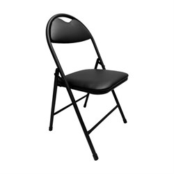 Стул складной для дома и офиса РС94, черный каркас, экокожа черный - фото 13767905