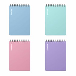 Блокнот МАЛЫЙ ФОРМАТ А6, 102х146 мм, 80 л., гребень, пластик, клетка, ERICH KRAUSE, "Pastel", 63645 - фото 13768716