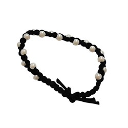 Резинка для волос с плетением, 0,5 см, с бусинами, чёрный, MONTE VITA (МОНТЕ ВИТА), 457054 - фото 13768883