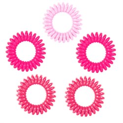 Резинки для волос НАБОР 5 шт., диаметр 3 см, пружинка, оттенки розового, MONTE VITA (МОНТЕ ВИТА), 457060 - фото 13768889