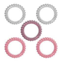 Резинки для волос НАБОР 5 шт., диаметр 2,5 см, пружинка, разные цвета, MONTE VITA (МОНТЕ ВИТА), 457061 - фото 13768890